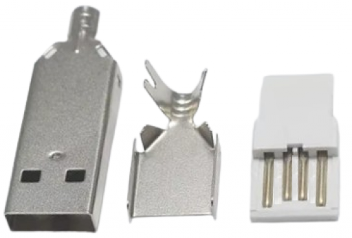 Conector Jack USB 1.0 Macho 4 Pinos Kit montagem 